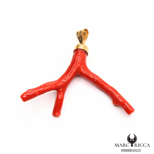 Pendentif Or Corail Branche Pièce Unique