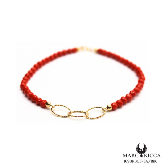 Bracelet Or Corail Cupolino & Triple Anneaux