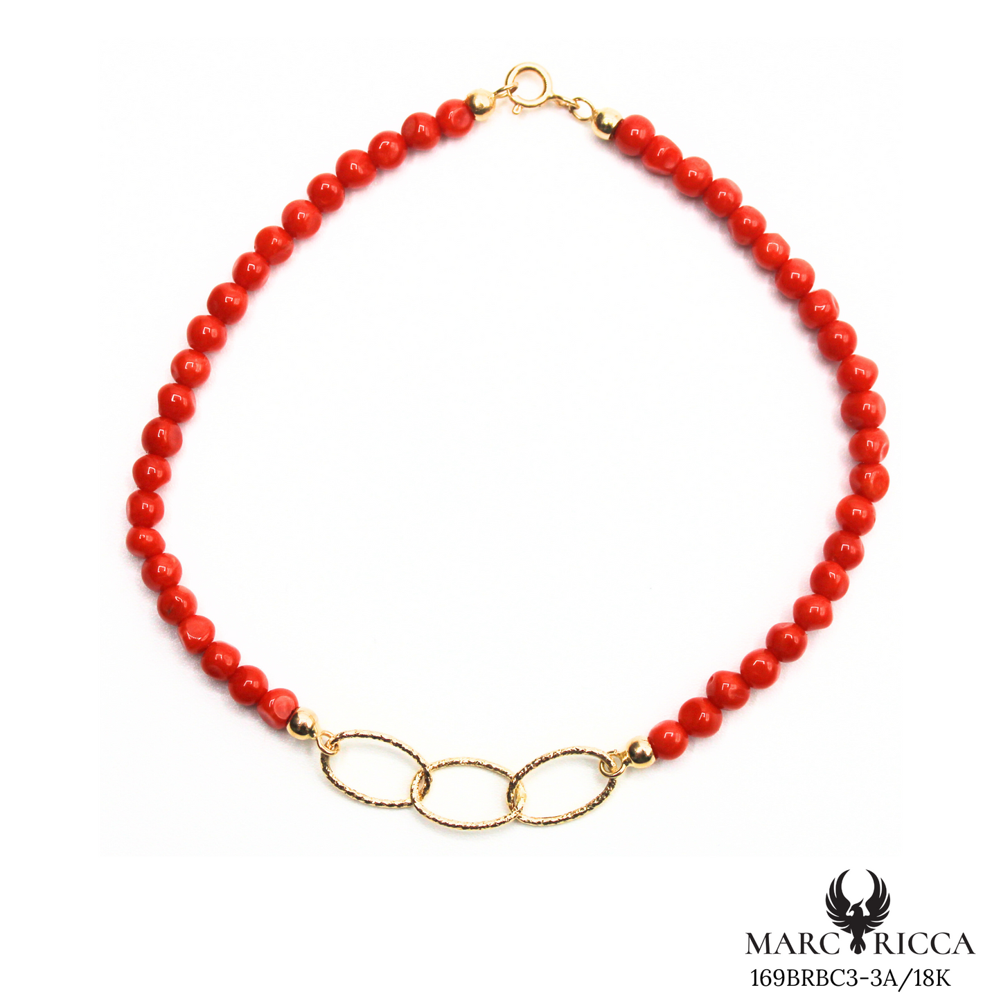 Bracelet Or Corail Cupolino & Triple Anneaux