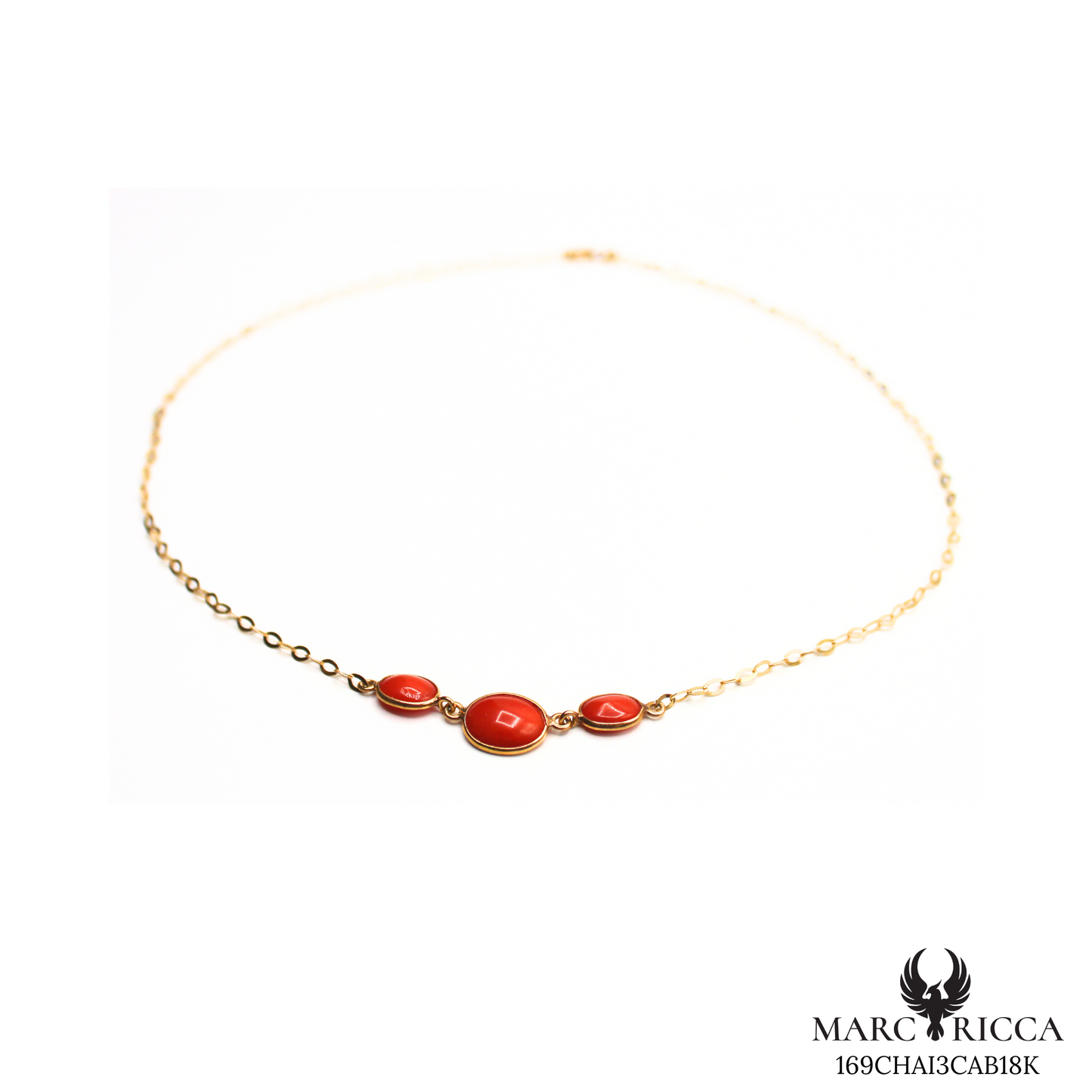 Collier Or Corail Triple Cabochon