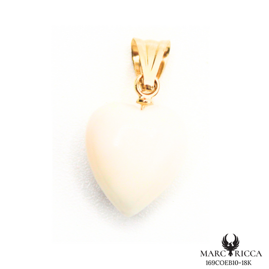 Pendentif Or Corail Blanc Cœur