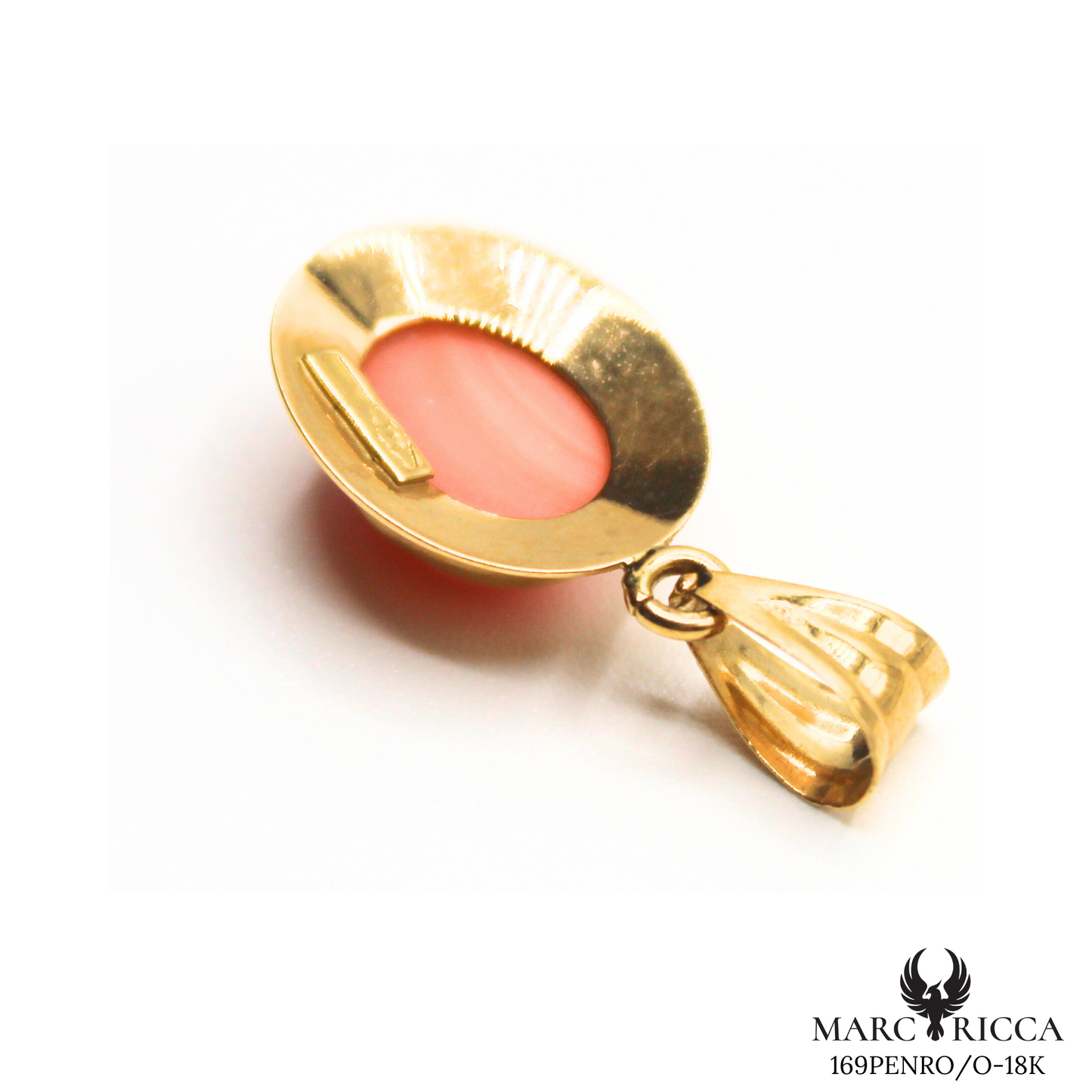 Pendentif Or Corail Cabochon