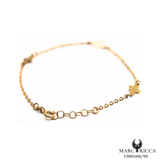 Bracelet Or Triple Croix Pleines 9 carats