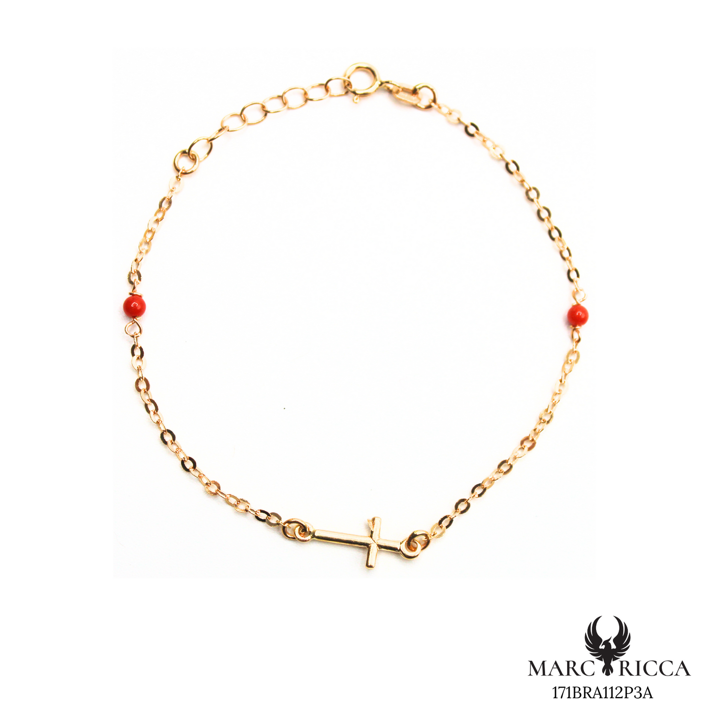 Bracelet Or Corail Perle & Croix