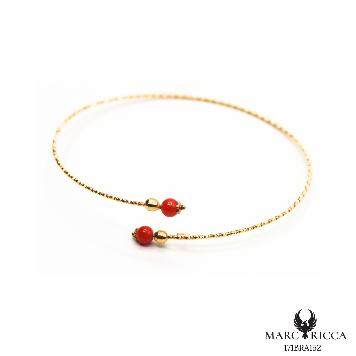 Bracelet Or Jonc Perle Corail & Perle d'Or