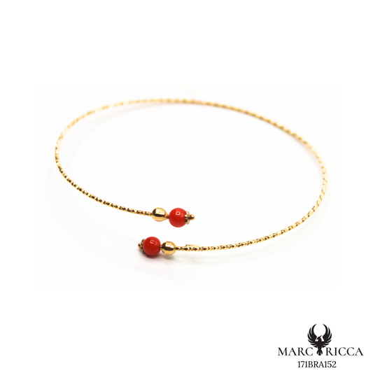Bracelet Or Jonc Perle Corail & Perle d'Or