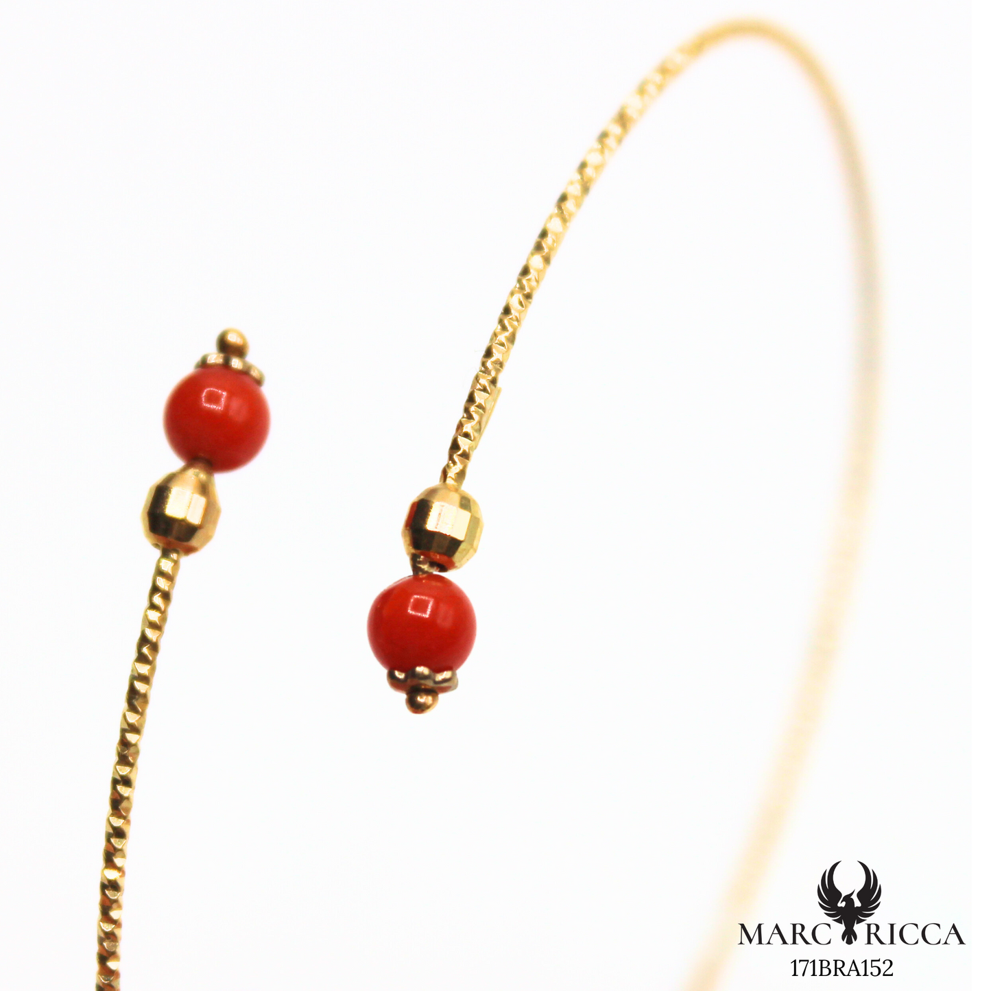 Bracelet Or Jonc Perle Corail & Perle d'Or