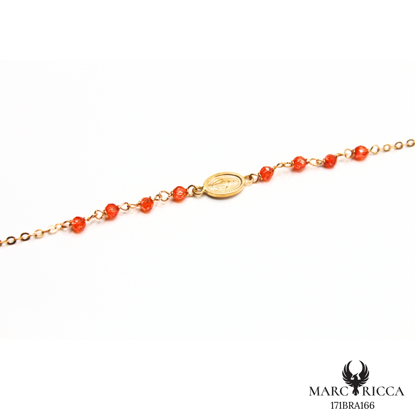 Bracelet Or Madone & Perle Cristal Colorés