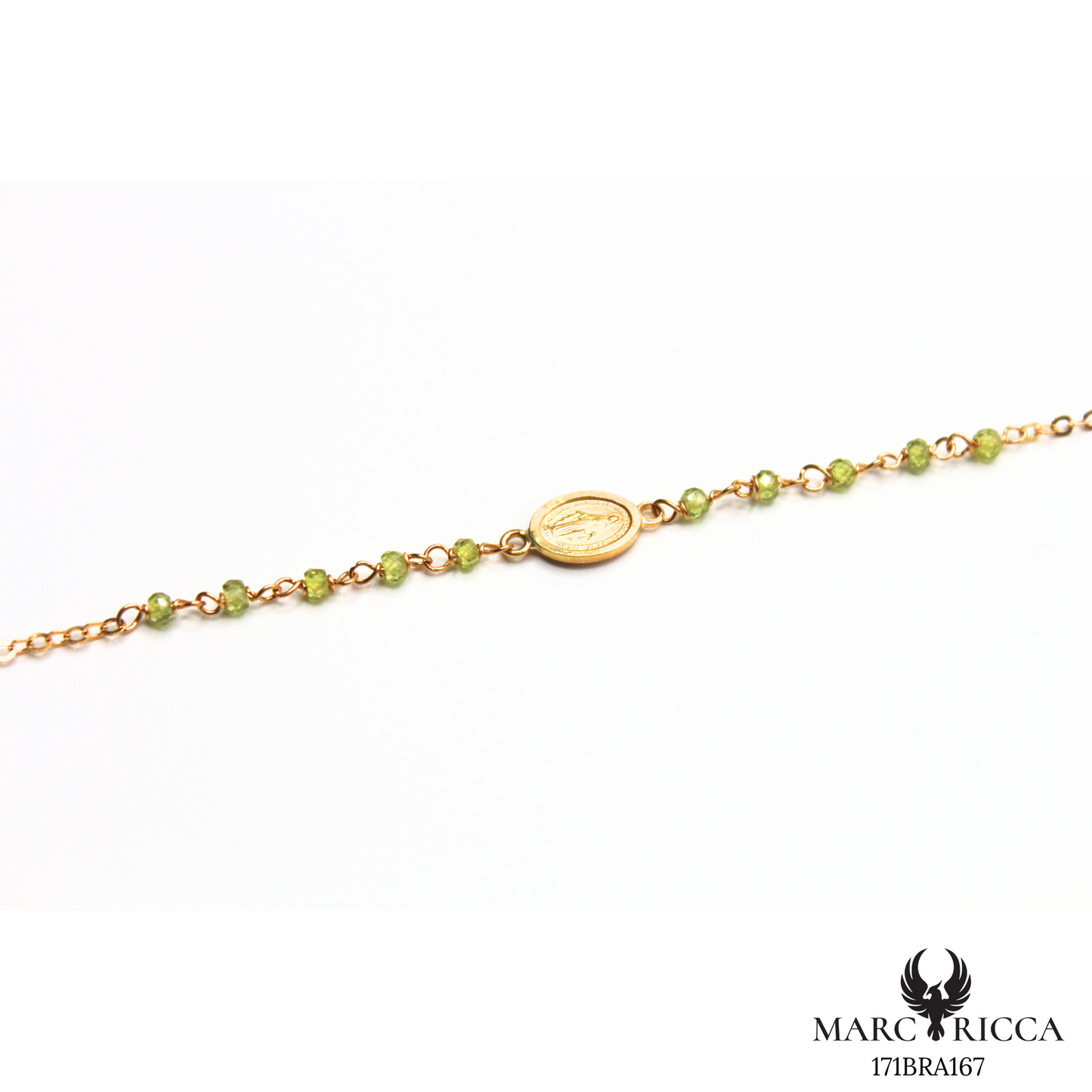 Bracelet Or Madone & Perle Cristal Colorés