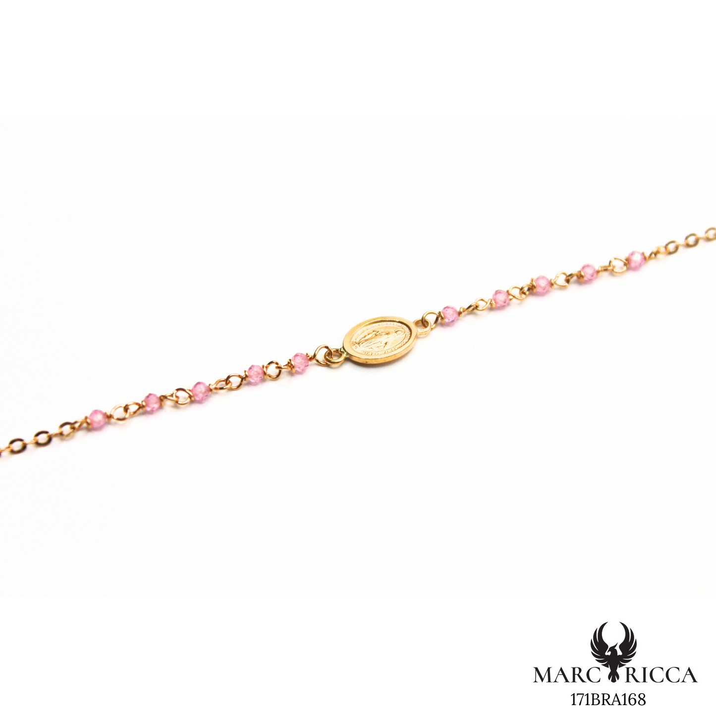 Bracelet Or Madone & Perle Cristal Colorés
