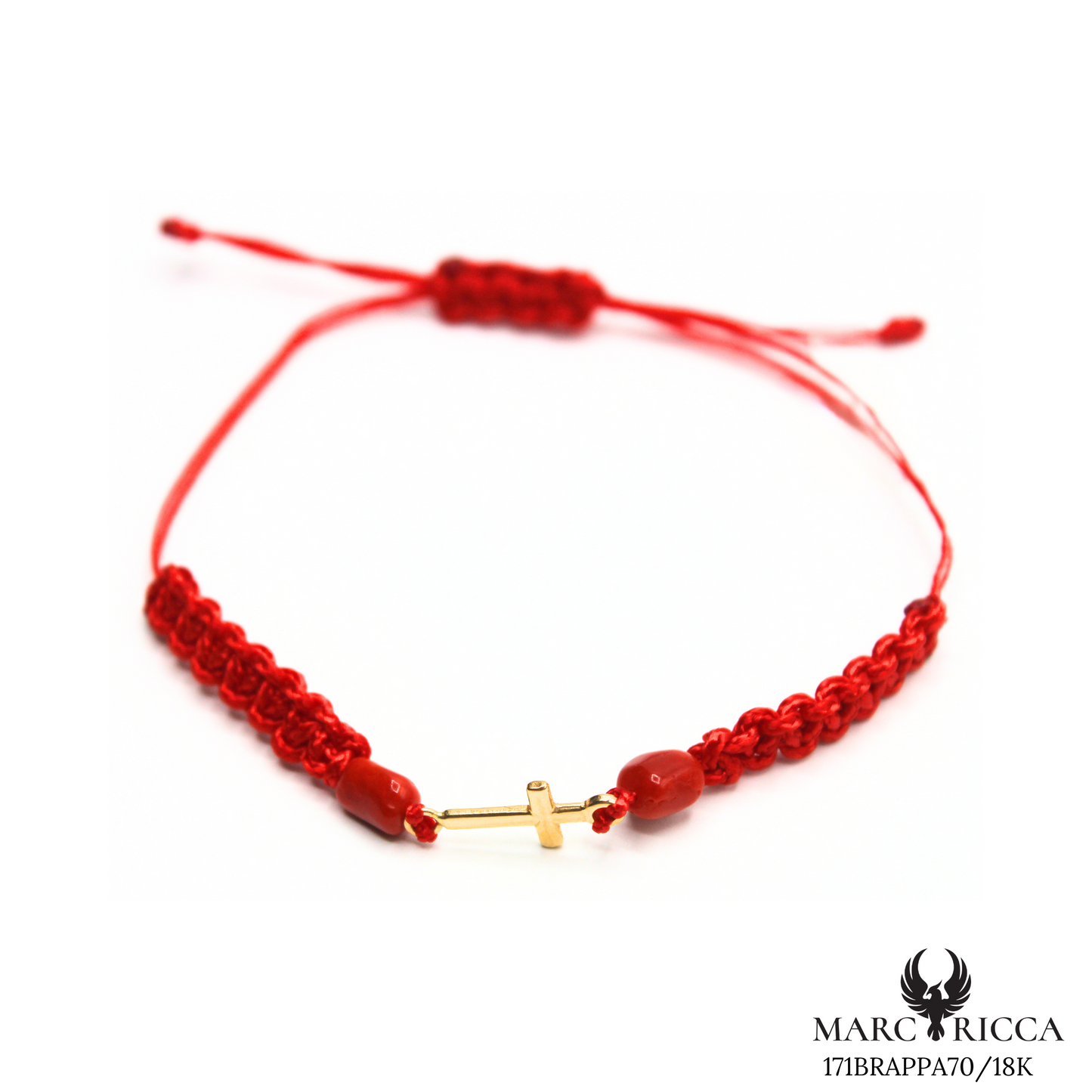 Bracelet Or Cordon Corail Sasso & Croix
