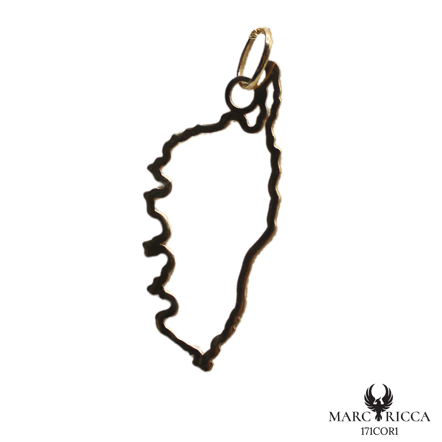 Pendentif Or Corse Géographique 18 ou 9 Carats 2cm / 2.7cm ou 3.2cm