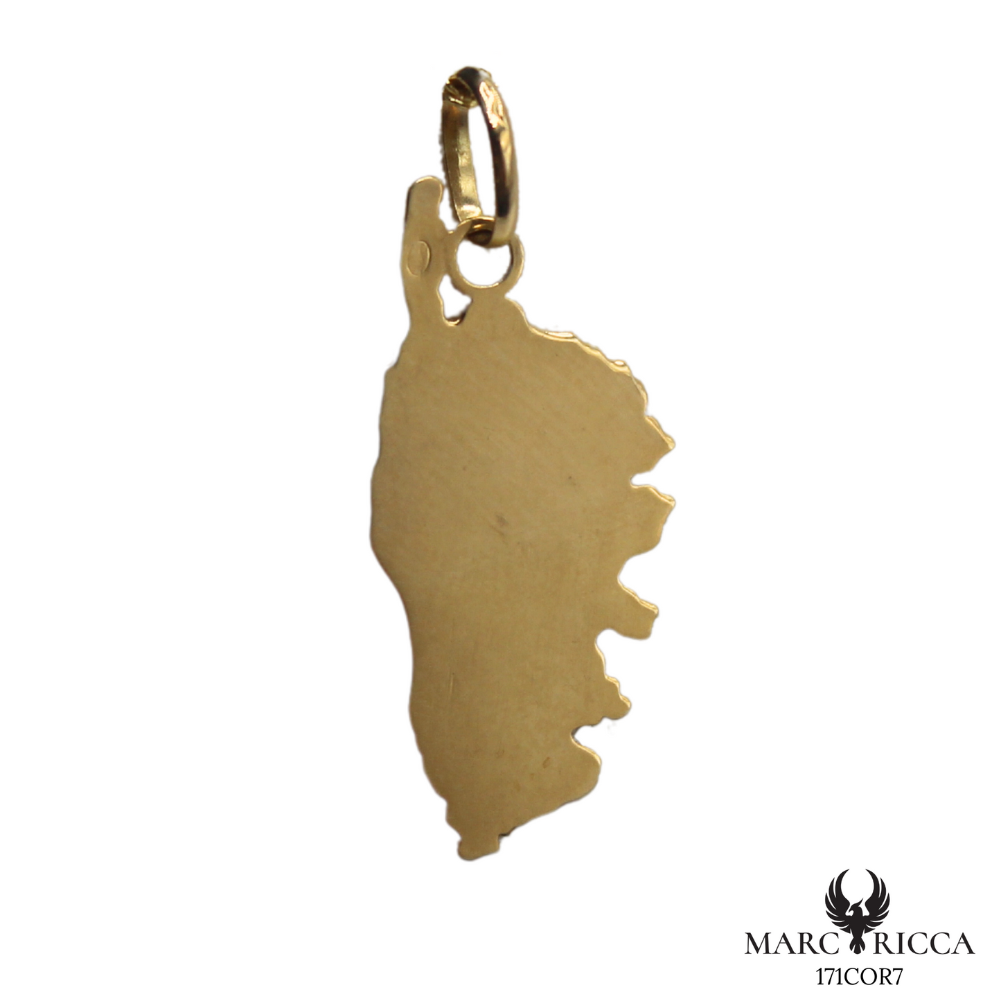 Pendentif Or Corse Villes & Fleuves 18 ou 9 Carats 2.5cm/2cm