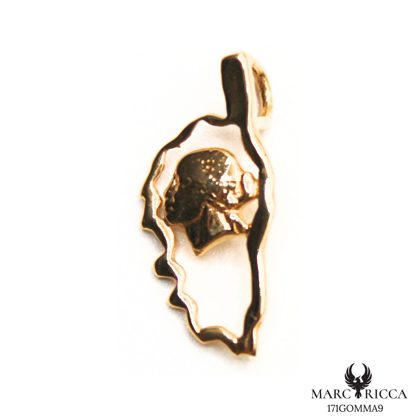 Pendentif Or Corse Creuse & Tête de Maure