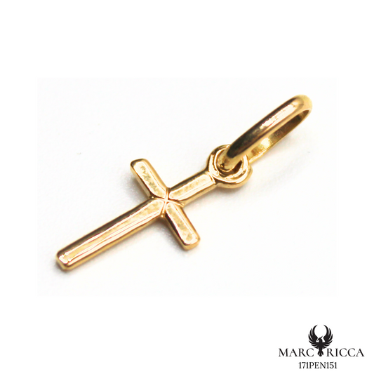 Pendentif Or & Or Rose Croix