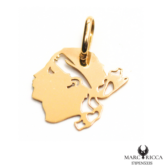 Pendentif Or Tête de Maure Plate