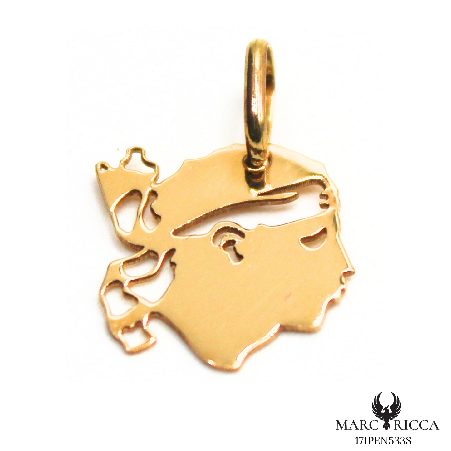 Pendentif Or Tête de Maure Plate