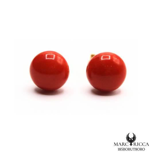 Boucles Or Corail Perle Plate