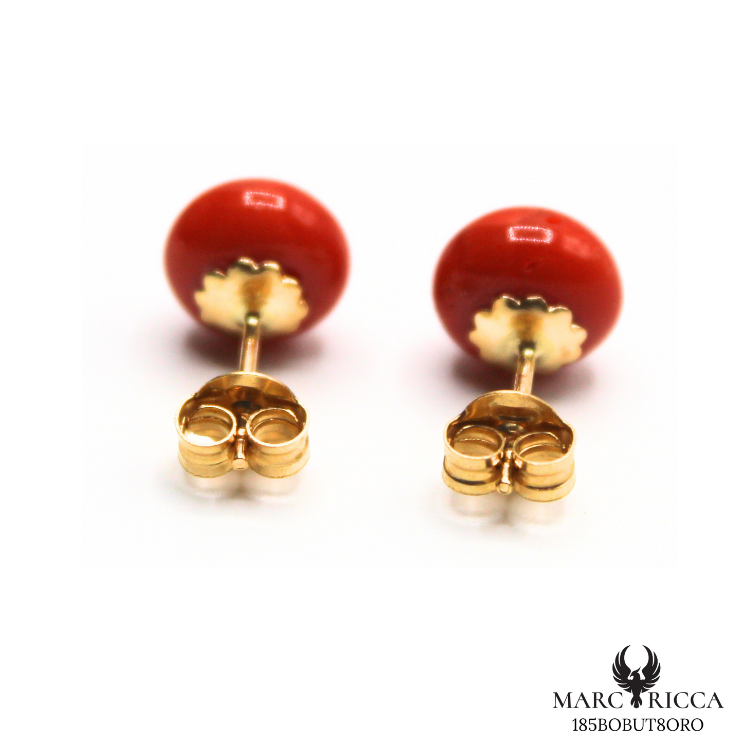 Boucles Or Corail Perle Plate