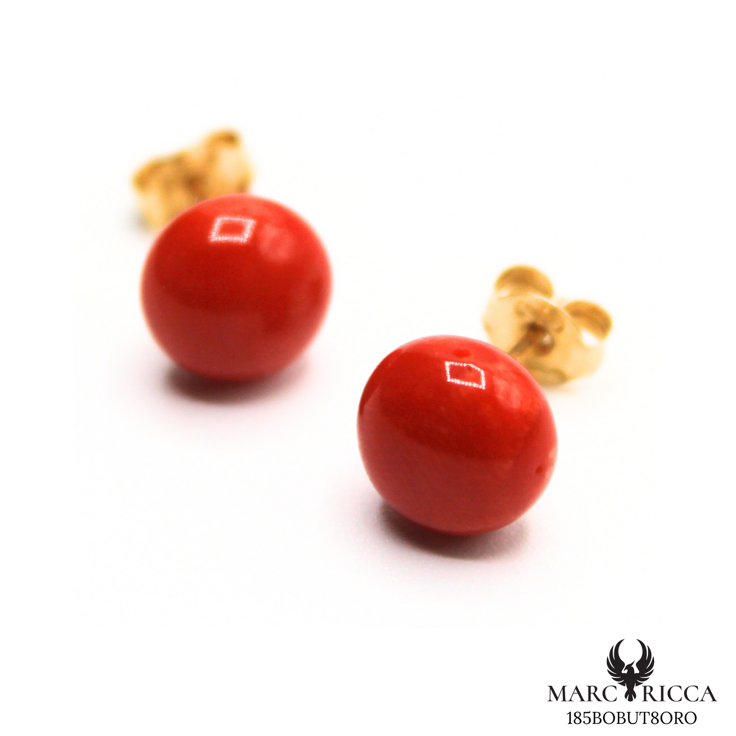 Boucles Or Corail Perle Plate