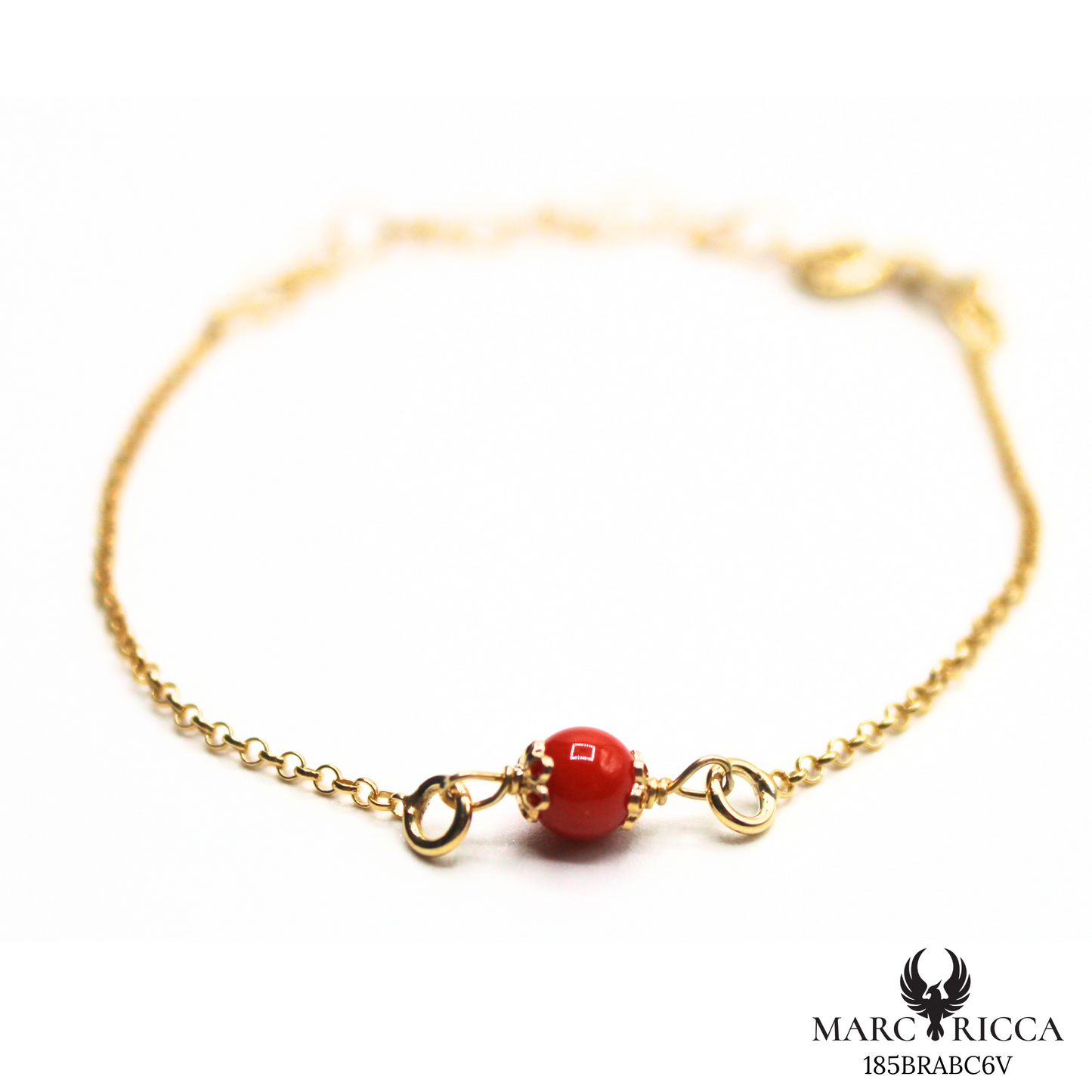 Bracelet Vermeil Corail Perle Seule