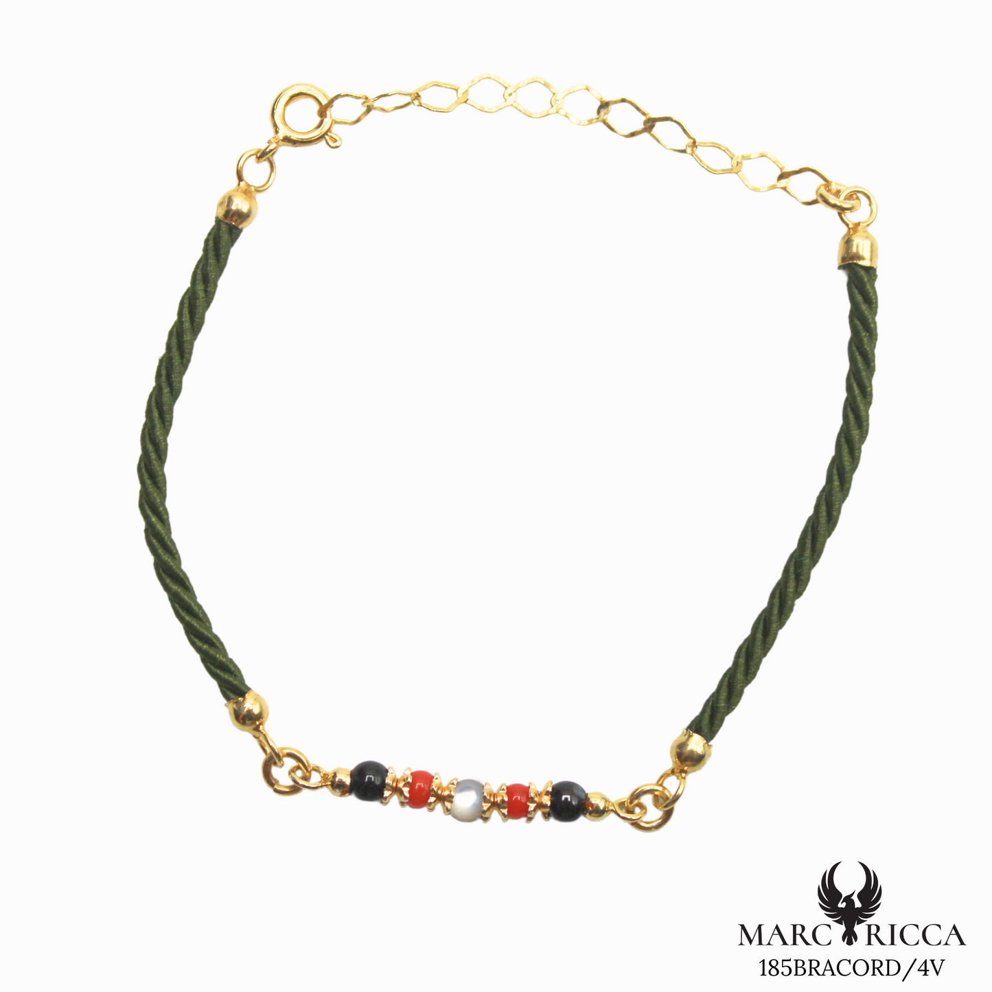 Bracelet Vermeil Cordon Perle Corail & Agathe ou Œil Tigre