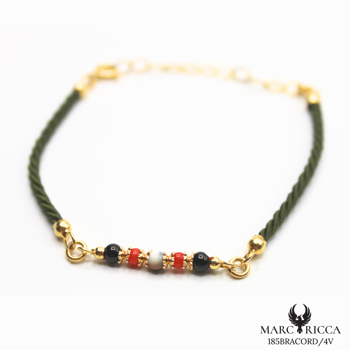 Bracelet Vermeil Cordon Perle Corail & Agathe ou Œil Tigre