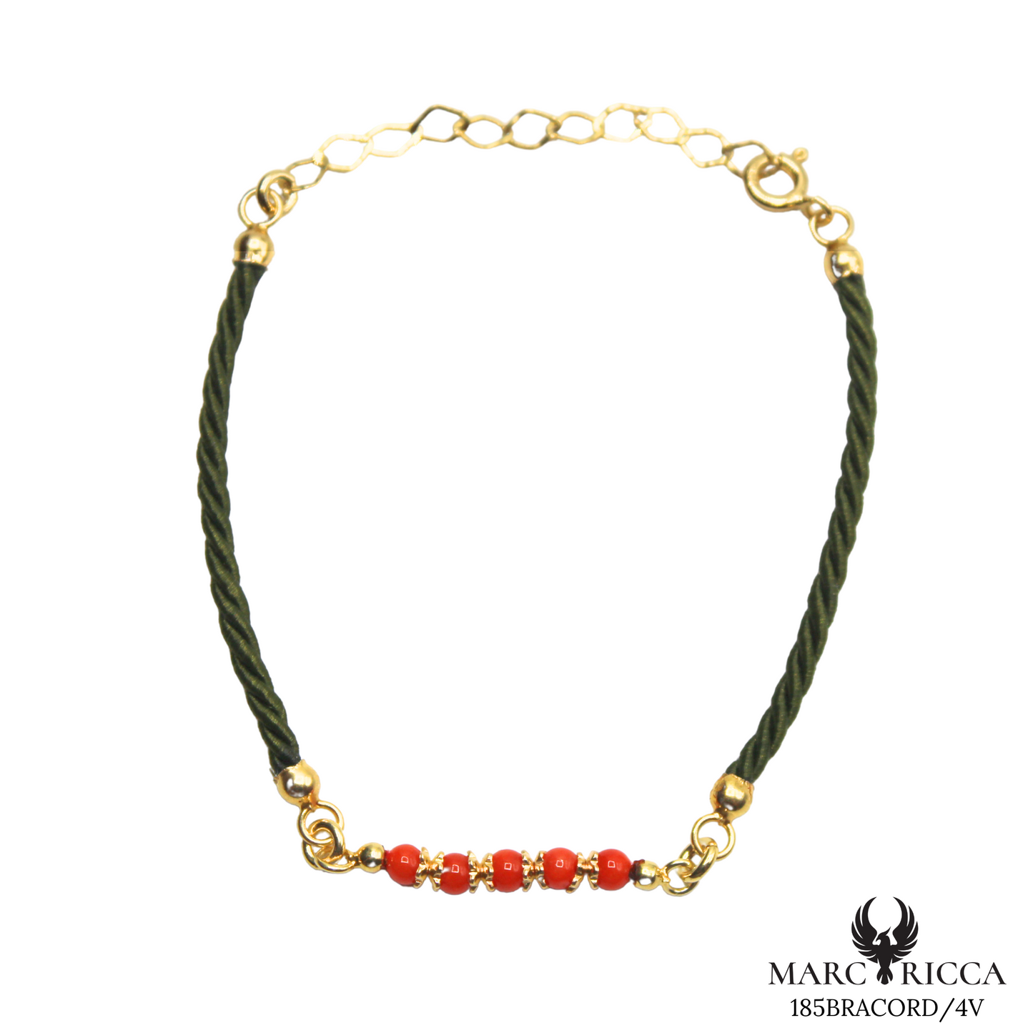 Bracelet Vermeil Cordon & Corail Perle