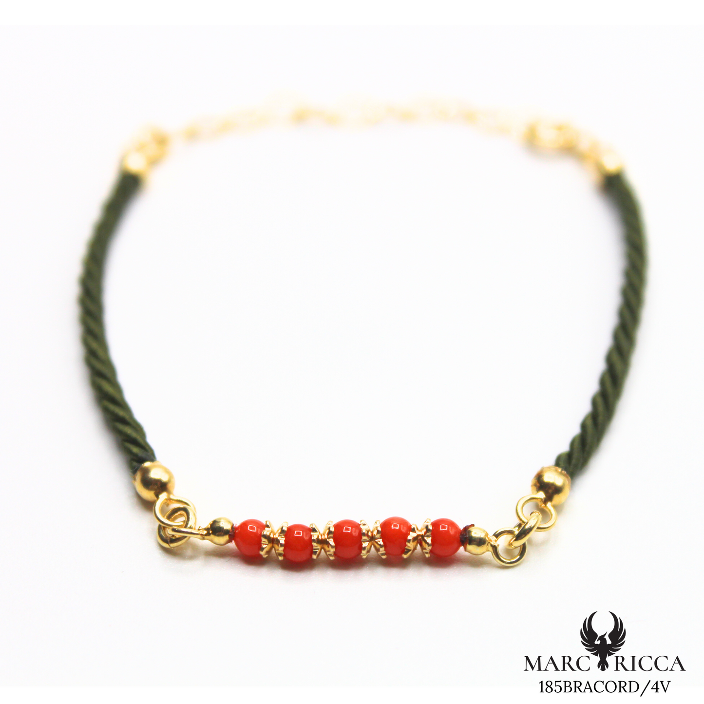 Bracelet Vermeil Cordon & Corail Perle