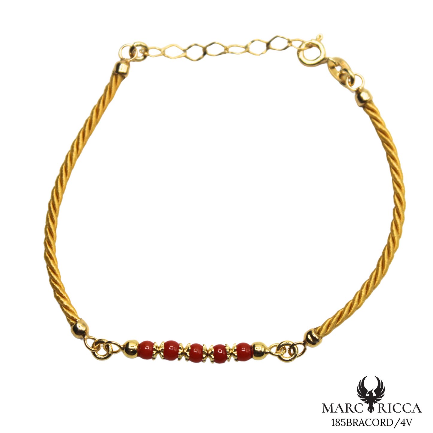 Bracelet Vermeil Cordon & Corail Perle