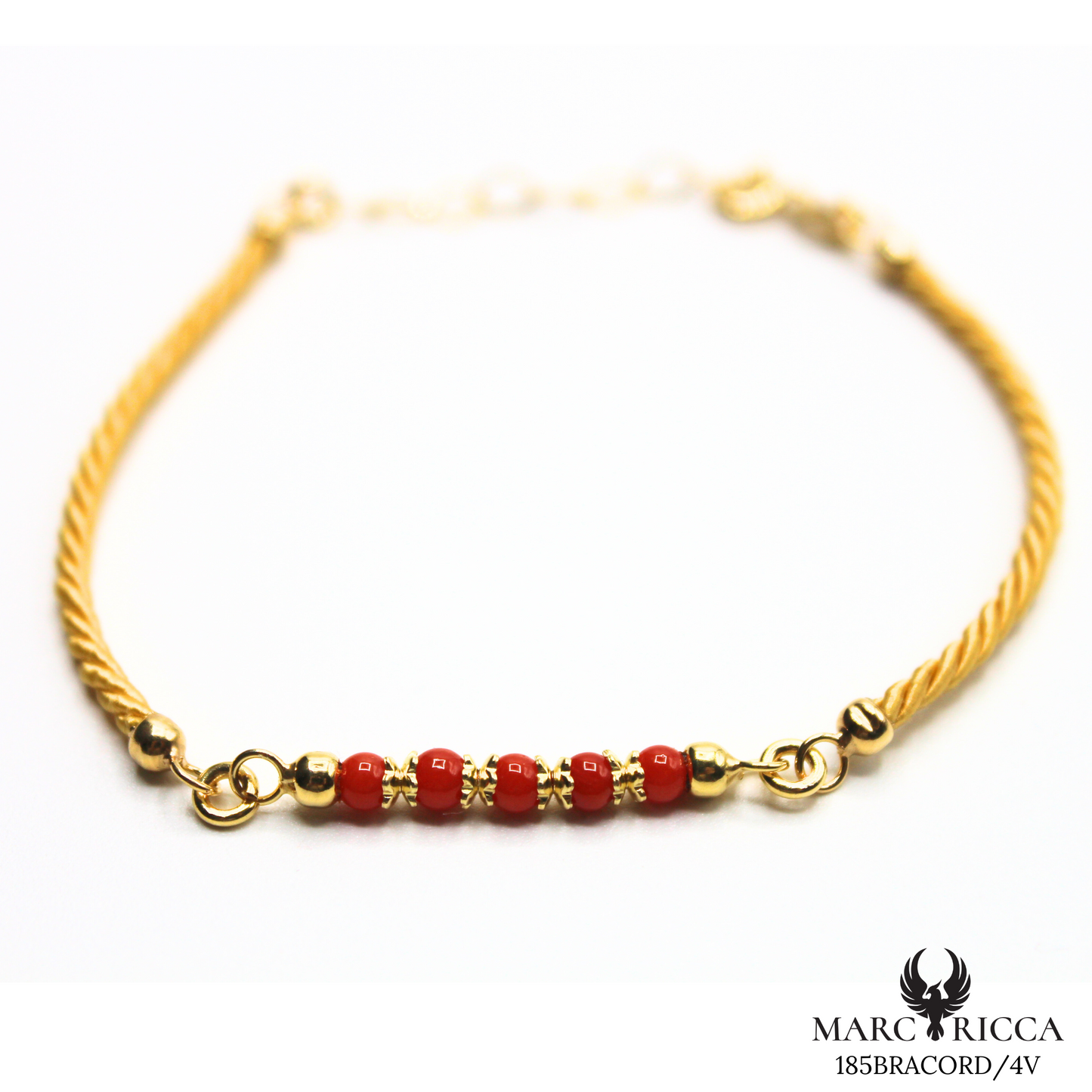 Bracelet Vermeil Cordon & Corail Perle