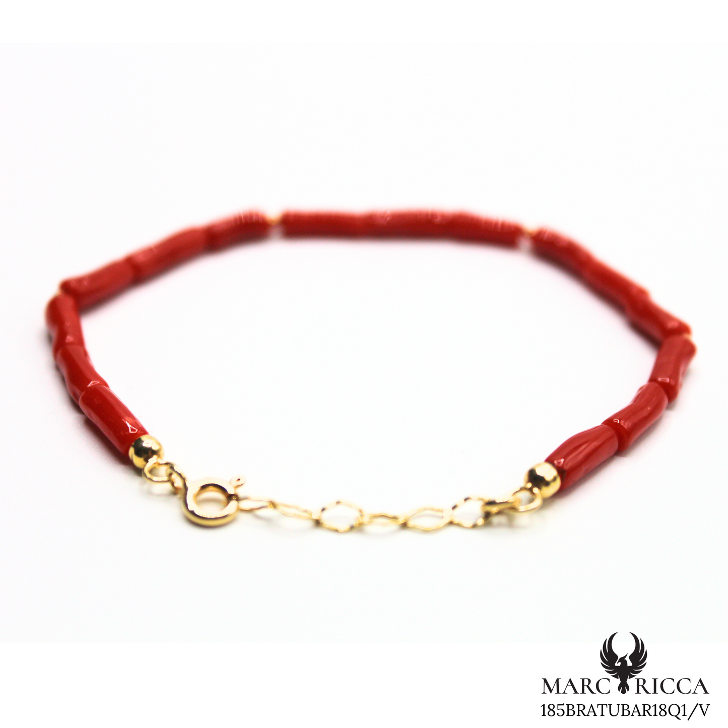 Bracelet Vermeil Corail Tube & Perle