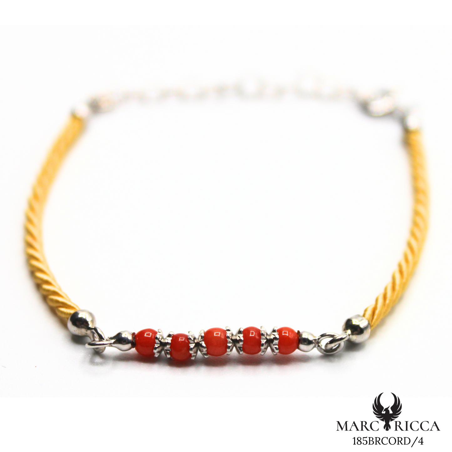 Bracelet Argent Corail Perle & Cordon