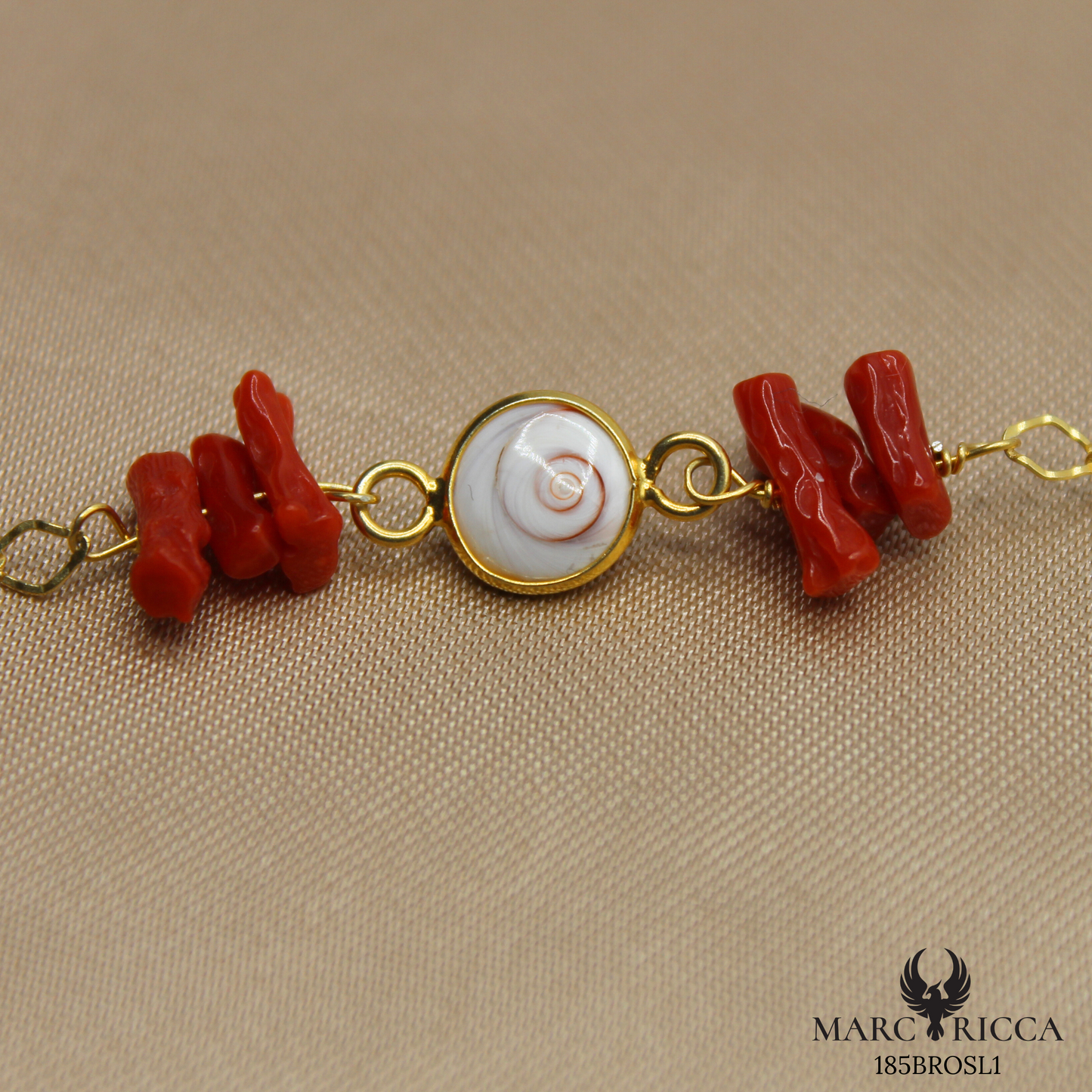 Bracelet Vermeil Corail & Œil de St Lucie
