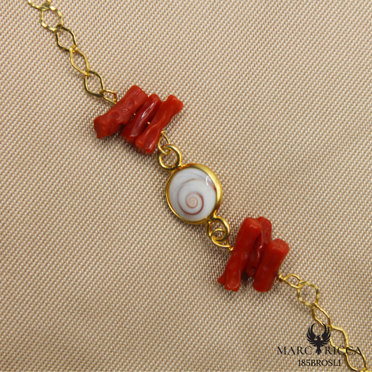Bracelet Vermeil Corail & Œil de St Lucie