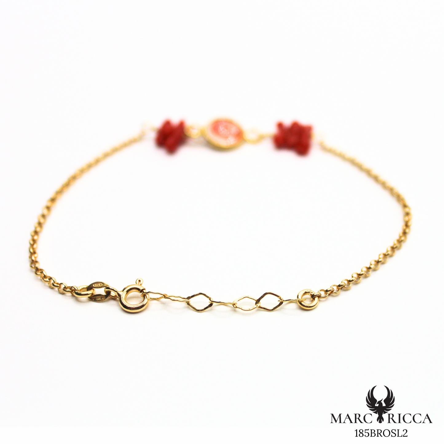 Bracelet Vermeil Corail & Œil de Sainte Lucie
