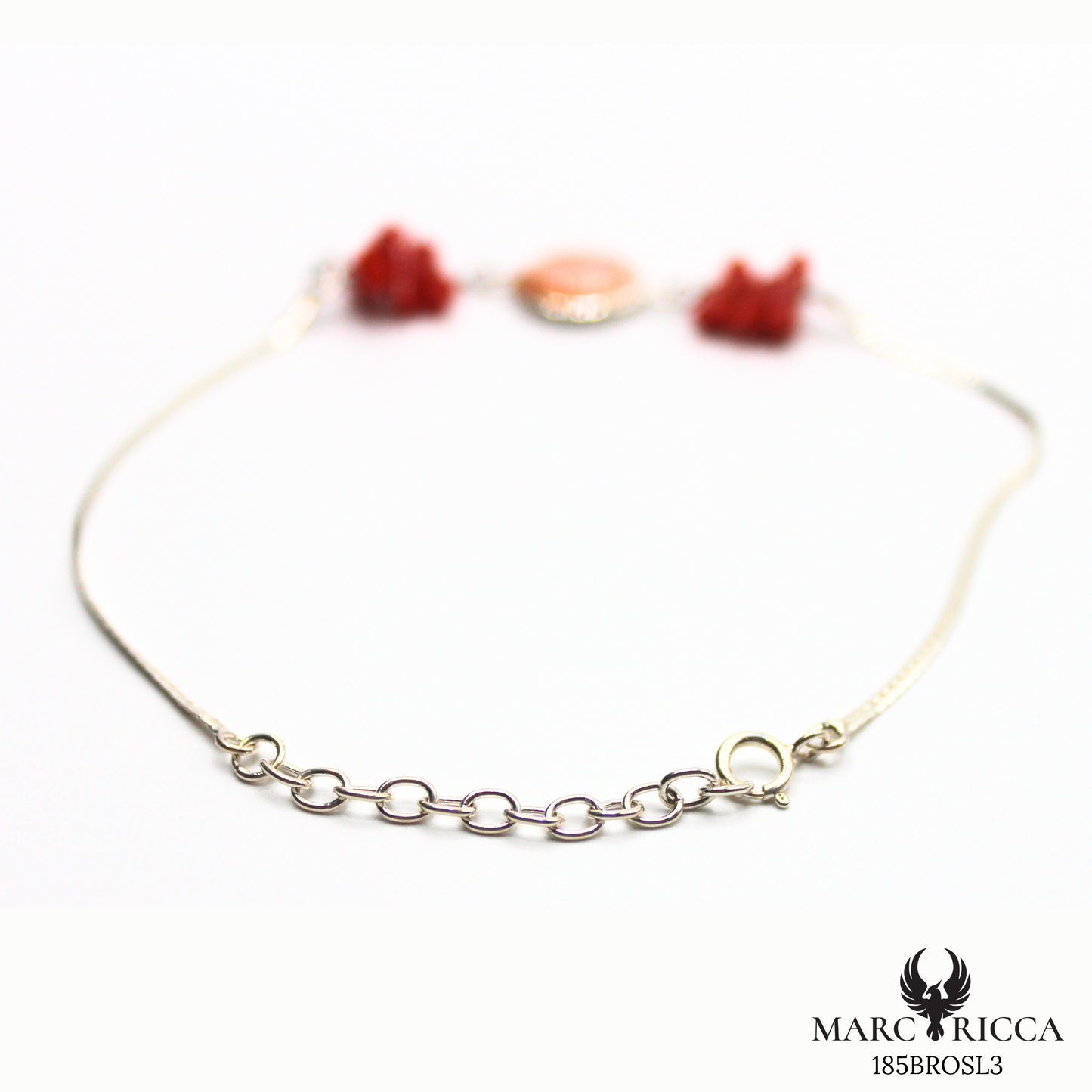 Bracelet Argent Corail & Œil Sainte Lucie