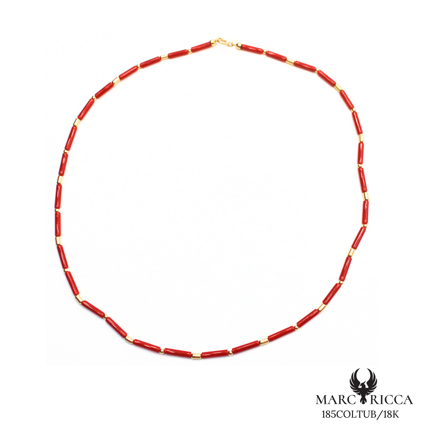 Collier Or Corail Tube & Perles Or