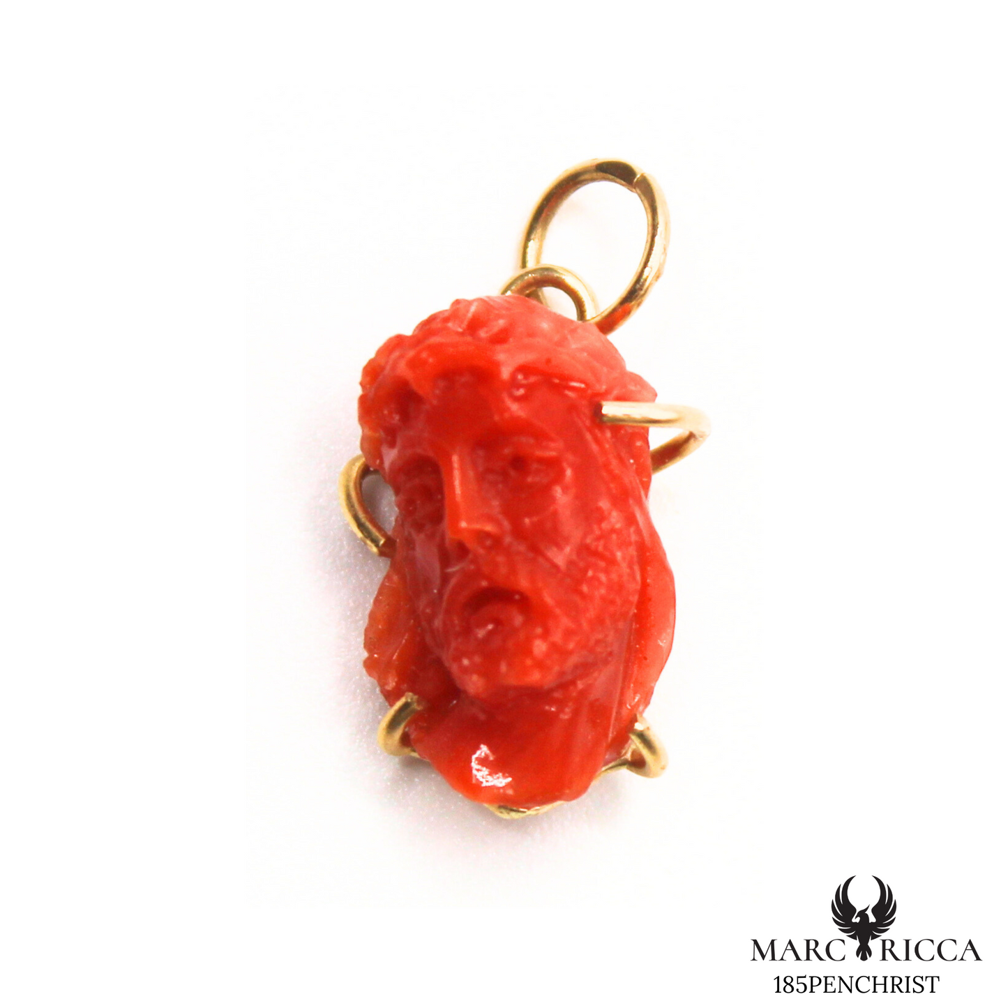 Pendentif Or Corail Christ Pièce Unique