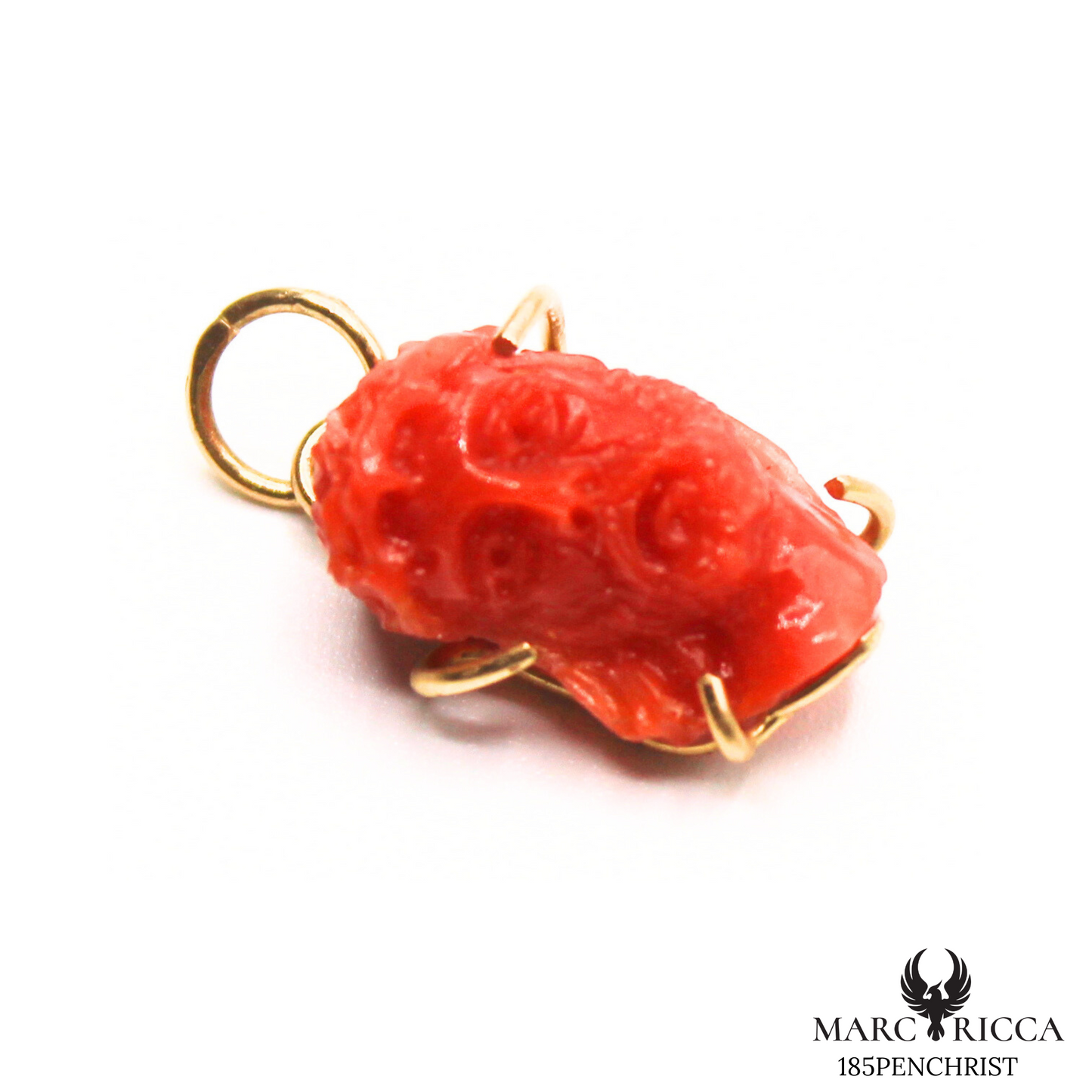 Pendentif Or Corail Christ Pièce Unique