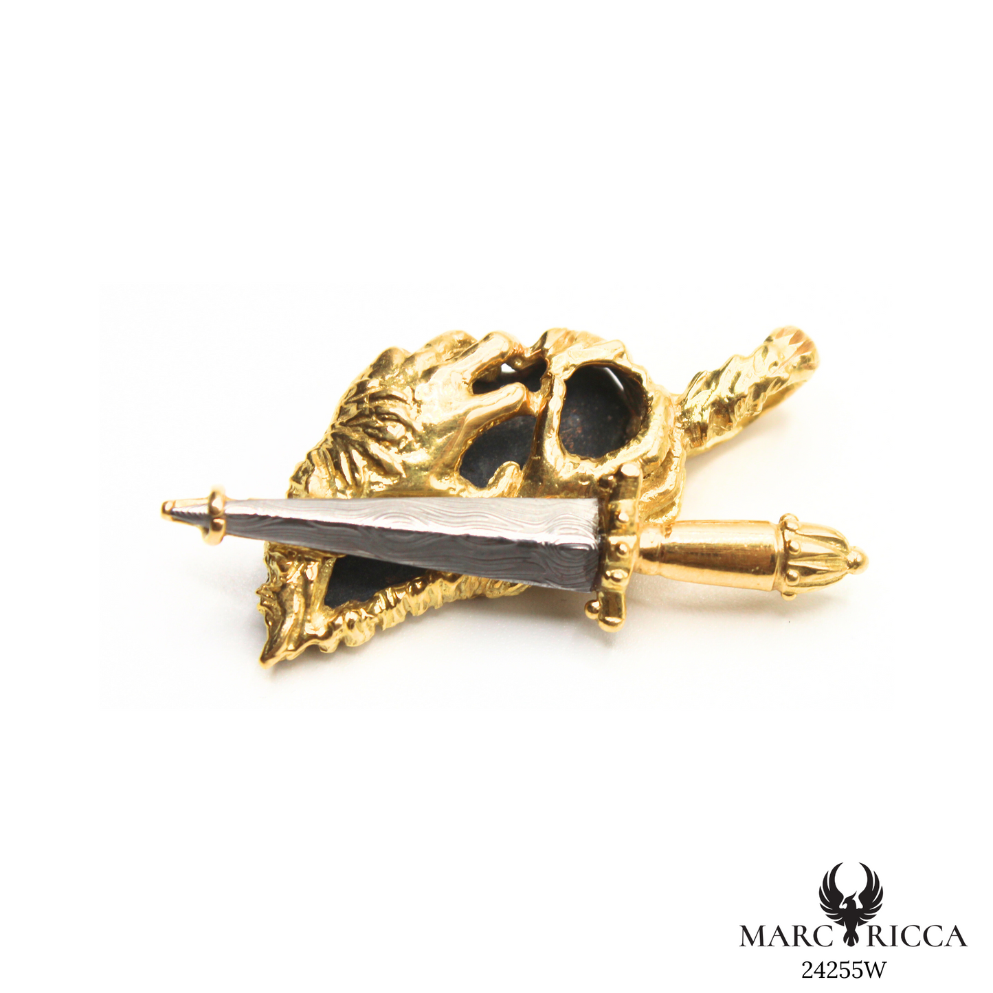 Pendentif Or & Argent 925 Corse, Main & Stylet Pièce Unique