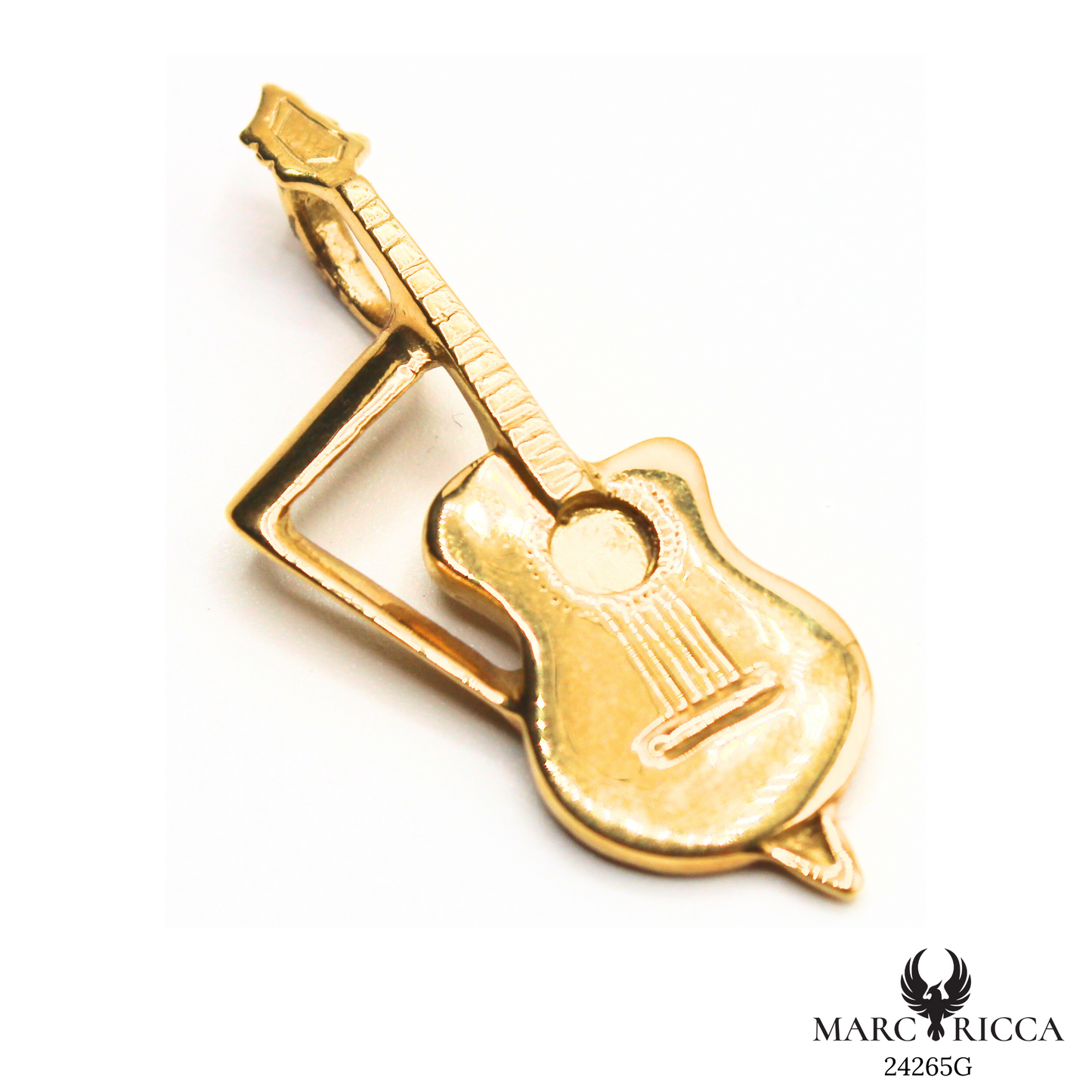 Pendentif Or Corse & Guitare Pièce Unique