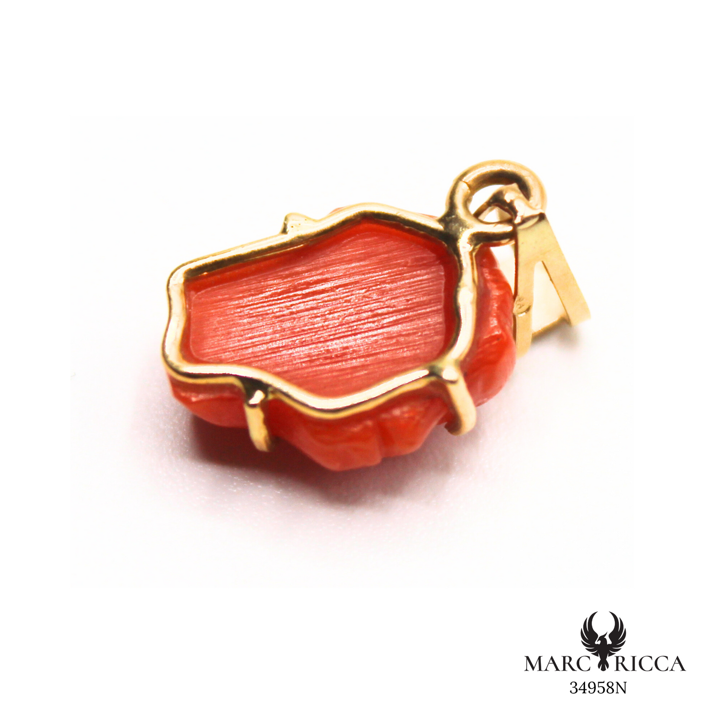 Pendentif Or Corail Tête de Maure Griffé Pièce Unique