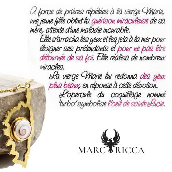 Pendentif Argent Corse & Œil de St-Lucie