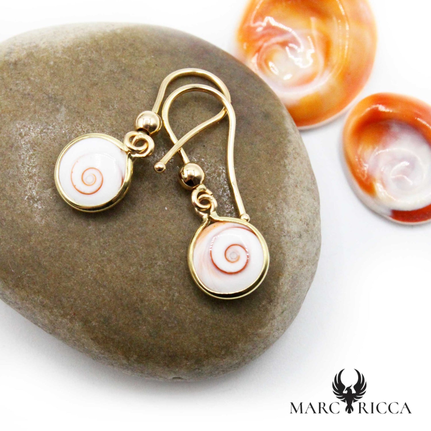 Boucles d'Oreilles Or & Œil de Sainte-Lucie