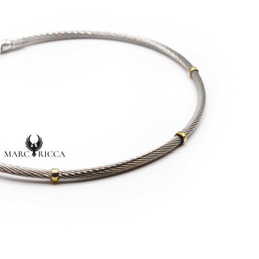 Bracelet Or 3 boules 9 Carats & Acier