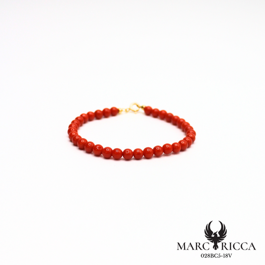 Bracelet perles de corail 5 mm