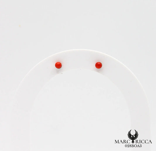 Boucles d'oreilles clous perles corail