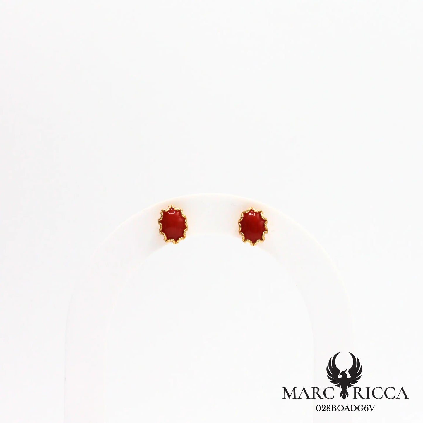 Boucles d'oreilles clous corail ovale