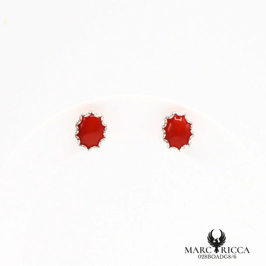 Boucles d'oreilles clous corail ovale